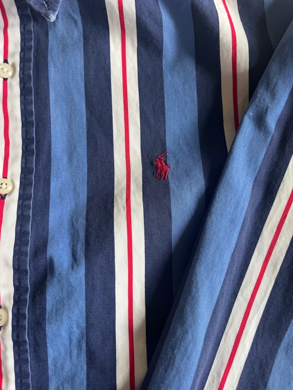 Men’s Ralph Lauren Button-Up Shirt – Classic Striped | 100% Cotton - Picture 2 of 7